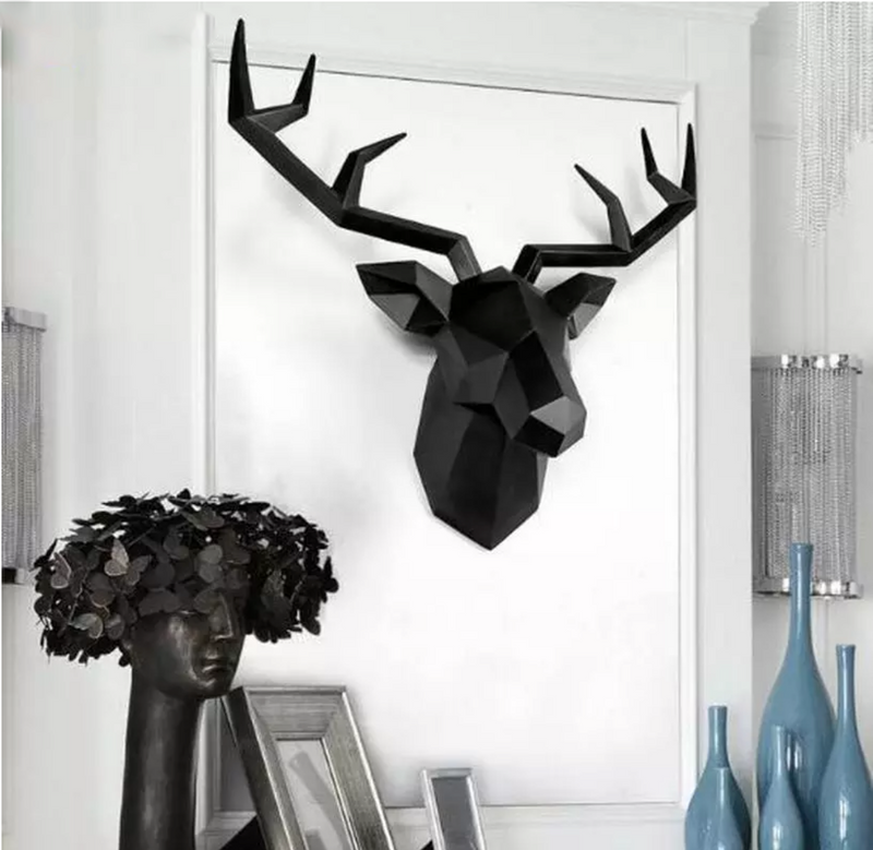 Geometric Stag Wall Sculpture
